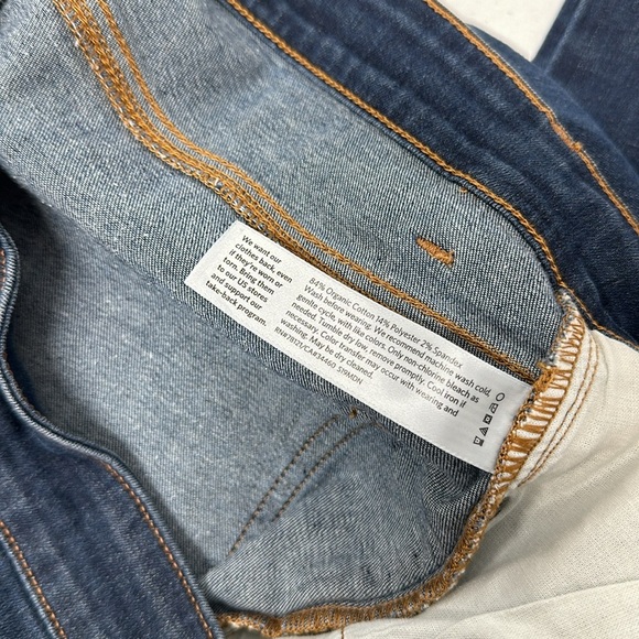 Eileen Fisher Denim Jeans Organic Cotton Straight Ankle Pockets Blue Size 12 - Picture 7 of 8